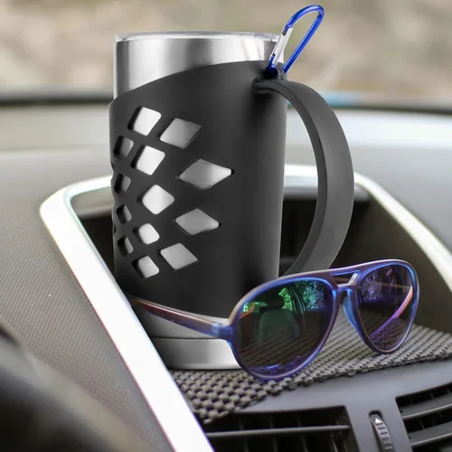 Vista 5 de Handle for YETI Tumblers, Silicone Sleeve Holder for 20 oz & 30 oz Tumblers Negro