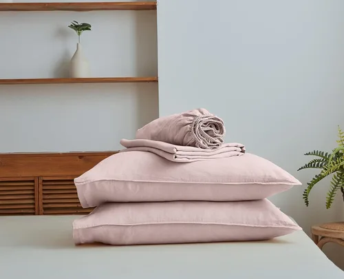 Vista 8 de Simple&Opulence Juego de sábanas de 100 % lino tamaño Twin, 3 piezas de lino francés natural, juego de ropa de cama transpirable, suave y duradero