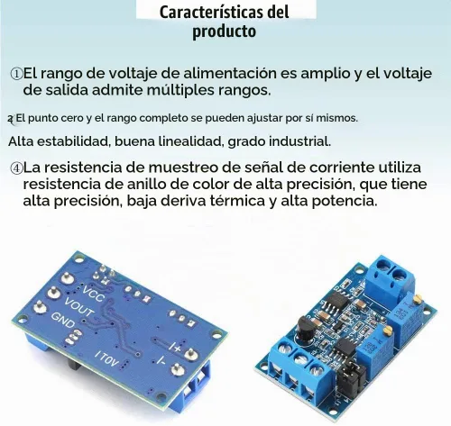 Vista 5 de Acxico 4 unids módulo convertidor de corriente a voltaje 0/4-20mA a 0-3.3V 0-5V 0-10V Transmisor de voltaje Conversión de señal Placa