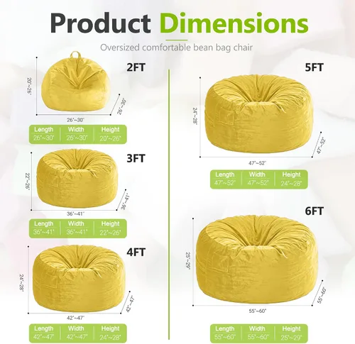 Vista 2 de Sillón puff de 3 pies Sillón estilo puff grande de 3 pulgadas con relleno de espuma viscoelástica, sofá suave con funda de terciopelo holandés