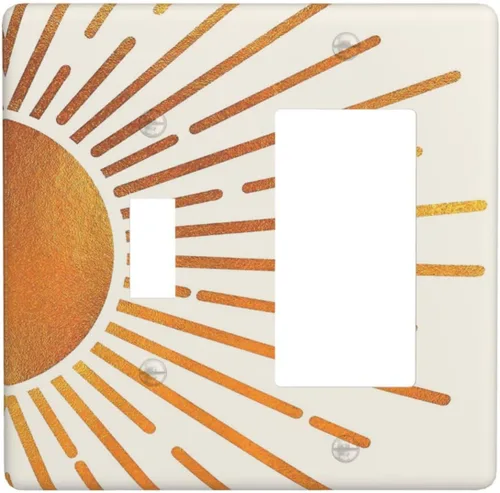 Vista 60 de Cubiertas de Interruptor de Luz de 1 Gang con Estrella de Mar y Concha Marina en Tablero de Madera, Placas de Pared Sin Dispositivo, Placa Frontal