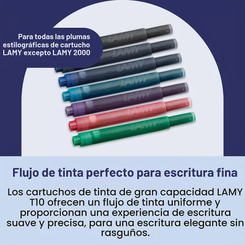 Vista 2 de Lamy T10 Cartuchos de Tinta Azul (1 Paquete Con 5 Cartuchos)
