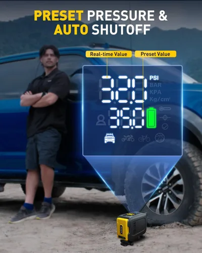 Vista 7 de AUXITO - Compresor de aire portátil resistente de 26000 mAh para camioneta