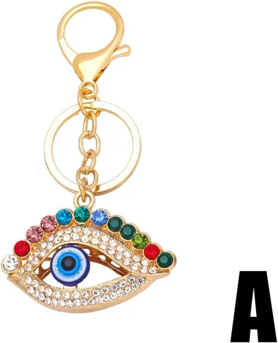 Vista 7 de 2 llaveros de mal de ojo, llaveros turcos de mano Hamsa de mal de ojo, llaveros de mal de ojo, decoración de ojos azules del diablo, adorno