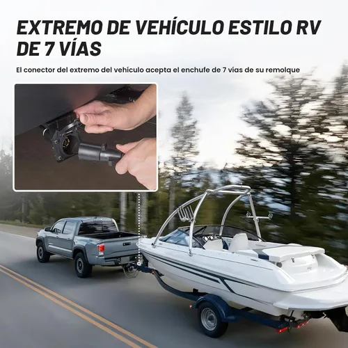 Vista 4 de MECMO Conector de Arnés de Cableado para Remolque de Hoja RV de 7 Pines, Extremo Hembra del Lado del Vehículo Camión Enchufe Socket de Remolque de 7