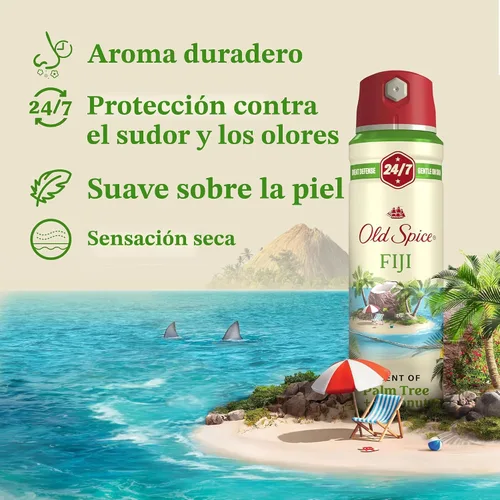 Vista 2 de Old Spice Dry Spray Desodorante antitranspirante para hombres, frescura 24/7, protección 24/7 sudor y olor, suave para la piel con acondicionadores