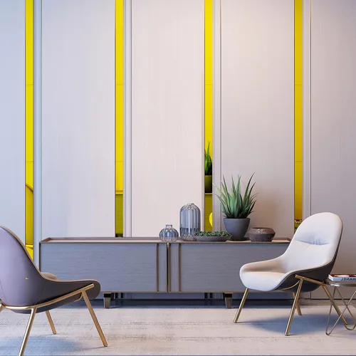 Vista 2 de Azulejos de espejo, azulejos de espejo de 2 x 20 pulgadas, calcomanías autoadhesivas para espejo de pared, calcomanías de espejo de pared de rayas