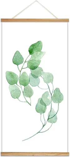 Vista 25 de wall26 Póster colgante de madera enmarcado con hermosas flores de invierno, impresión para el hogar, listo para colgar, 18 x 36 pulgadas