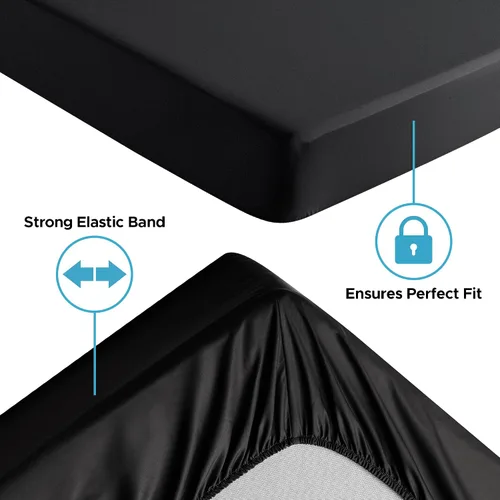 Vista 7 de Protector de colchón impermeable tamaño Queen, bolsillo profundo de 14 pulgadas, color negro Protection from massage oil, water & silicone.