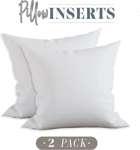 Vista 2 de Elegant Comfort Paquete de 2 rellenos de almohada de poliéster y algodón, relleno de fibra siliconada, 12 x 12, color blanco, 2