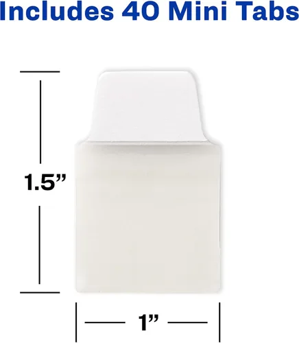 Vista 7 de Avery Mini Ultra Tabs, 1" x 1.5", 2 lados escribibles, blanco, 40 pestañas reposicionables (74788)
