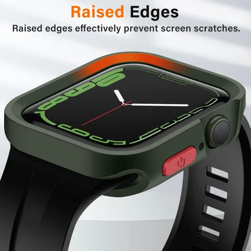 Vista 3 de Amizee 2 Pack Estuche Resistente Compatible con Apple Watch Serie 9/8/7 41mm SE 3/2/1 Serie 6/5/4 40mm, Funda Protectora Amortiguadora de TPU Blanda