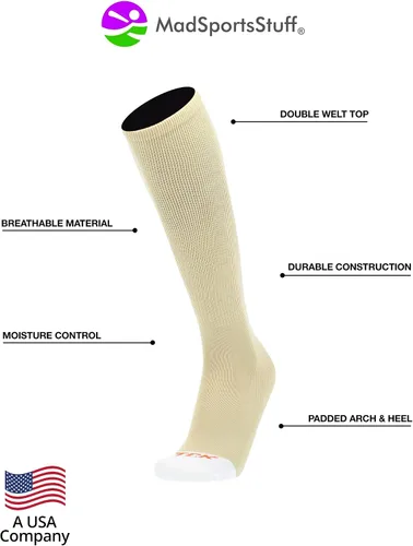 Vista 3 de MadSportsStuff - Calcetines de béisbol para niños, niñas, hombres o mujeres, tallas para jóvenes y adultos