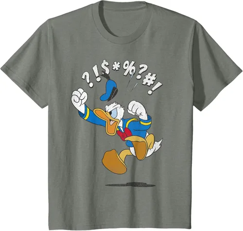 Vista 58 de Disney Mickey And Friends - Camiseta vintage de Donald Duck Angry Jump, Negro