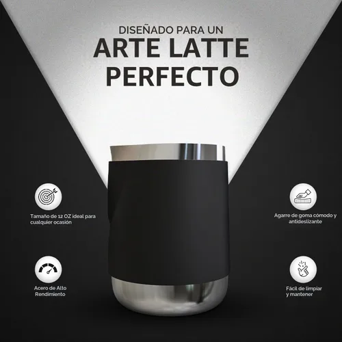 Vista 3 de Rattleware - Jarra Macchiato sin mango de 12 onzas con funda de silicona