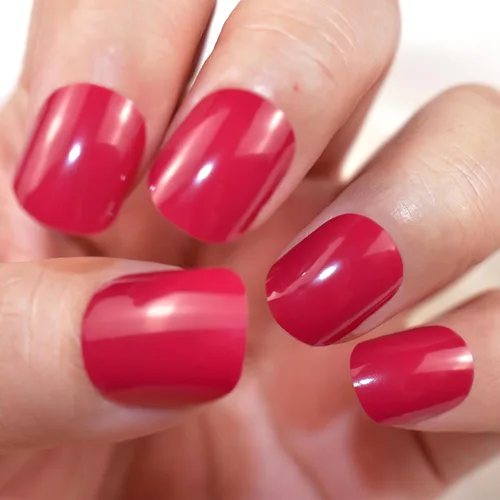 Vista 3 de Tiras de uñas de gel rojo burdeos color sólido pegatinas de gel de uñas 20 envolturas de manicura extra largas
