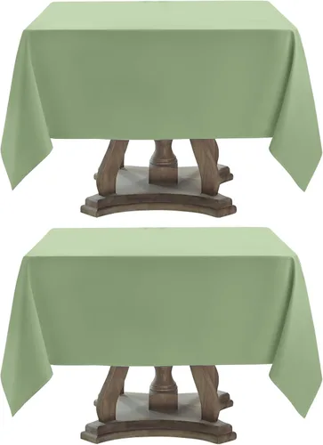 Vista 56 de Mantel Cuadrado 52 x 52 Pulgadas Manteles Negros Resistente a Manchas y Arrugas Lavable de Poliéster para Fiestas, Buffets y Bodas Mantel