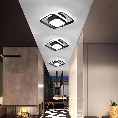 Vista 3 de Lámpara de techo moderna LED de montaje empotrado, lámpara de techo cuadrada de acrílico para sala de estar, comedor, estudio, villa, dormitorio