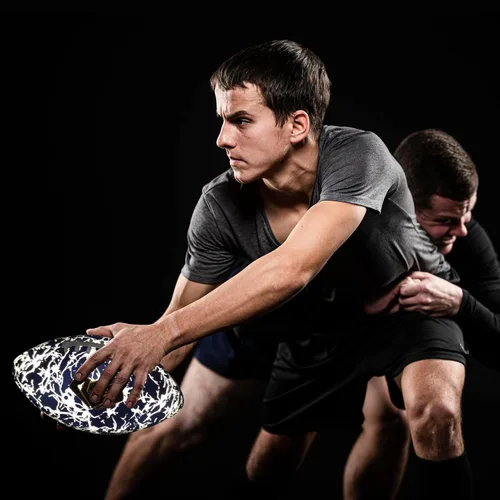 Vista 7 de Balón de fútbol que brilla en la oscuridad, balón de fútbol de cuero holográfico azul brillante para hombres y mujeres entrenamiento