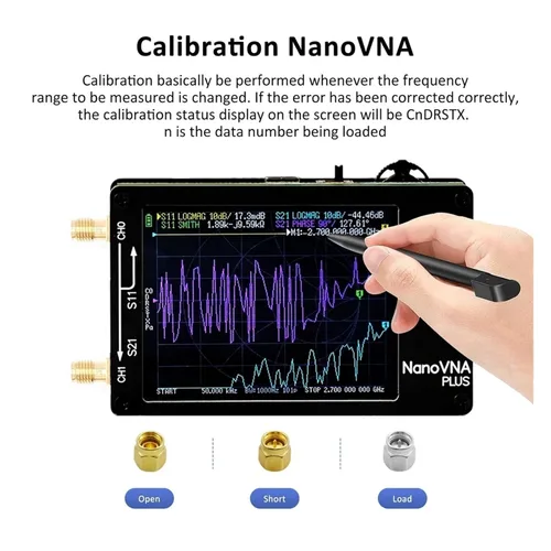 Vista 6 de Spectrum Analyzer, 50Khz-2.7Ghz Vector Network Analyzer MF VHF UHF Nanovna Plus Antenna Testing Measuring Reflection Tool(Analyzer 32G SD Card)