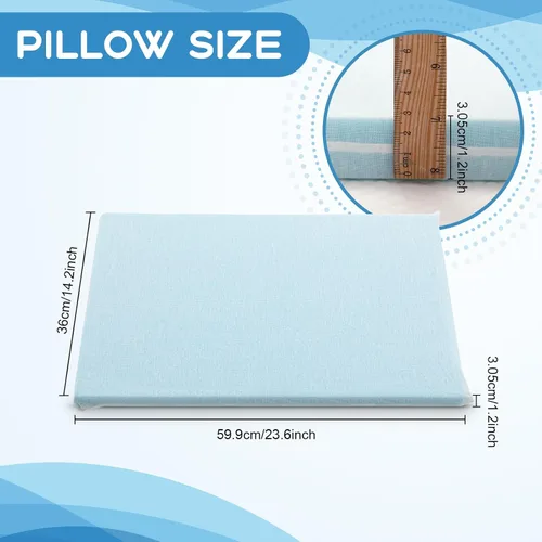 Vista 2 de Beeveer 1 almohada delgada de espuma viscoelástica plana, azul
