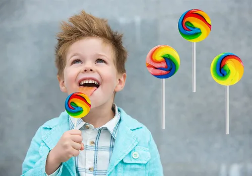 Vista 6 de Paquete de 12 paletas de remolino arcoíris, sabor a fruta mixta, pop envueltas individualmente, 1.5 pulgadas Swirl Pop (paquete de 12)