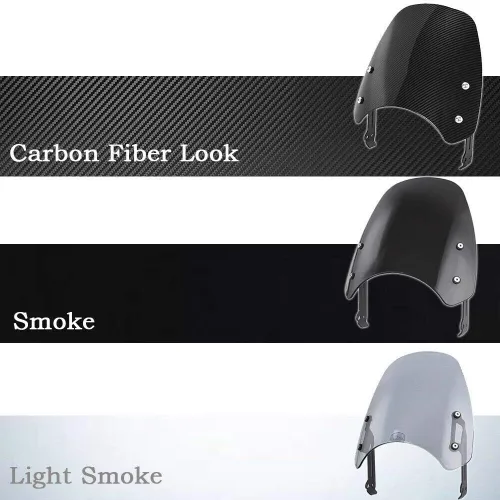 Vista 3 de Parabrisas de motocicleta de carbono para motocicleta, deflector de viento, protección compatible con Ducati Scrambler Classic Icon 2015 2016 2017