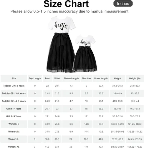 Vista 7 de PATPAT Mommy and Me Matching Short-Sleeve Cotton Solid Mesh Tulle Belted Long Dresses