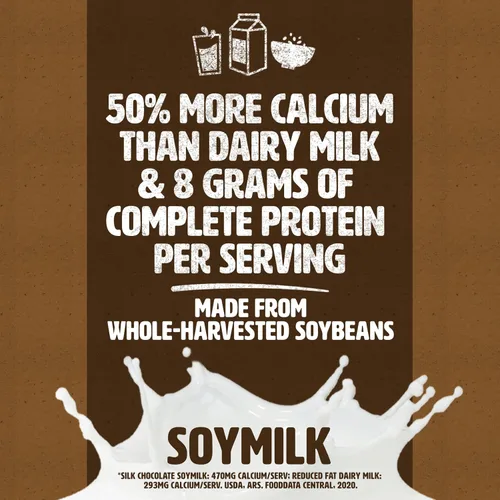 Vista 5 de Silk Shelf-Stable Soymilk Singles, Chocolate, Sin lácteos, Vegano, Proyecto sin OGM verificado, 8 oz. (Paquete de 18)