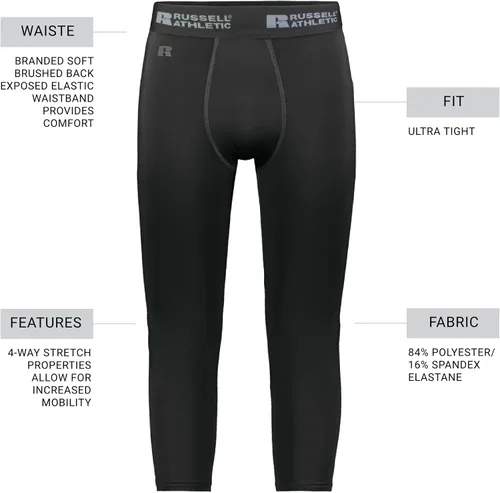 Vista 5 de Russell Athletic Men's Coolcore Compression 78 Tight