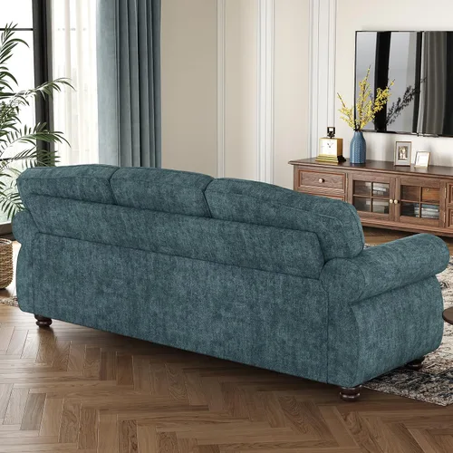Vista 5 de ONBRILL Sofá de 90 pulgadas con ribete de tachuelas para sala de estar, sofá de brazos redondeados con asiento de 23 pulgadas de profundidad, cómodo