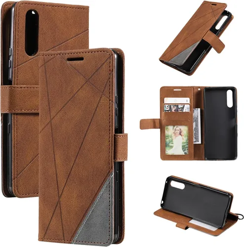 Vista 8 de Funda compatible con Sony Xperia 1 V, compatible con Sony Xperia 1 V 2023 XQDQ62/B XQ-DQ72 XQ-DQ14 Funda con tapa de piel sintética negra