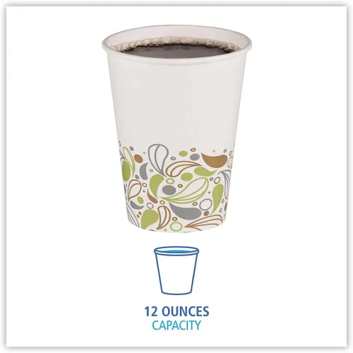 Vista 2 de BWKDEER12HCUP - Vasos calientes de papel estampado Boardwalk Deerfield