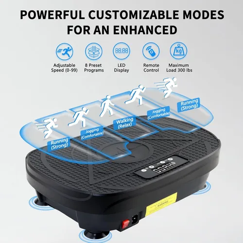 Vista 6 de Homesy Vibration Plate Exercise Machine, Vibrating Plate for Lymphatic Drainage, Full Body Shake Platform Board for Home Fitness and Fat Burning