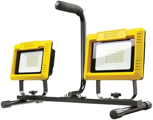 Vista 3 de Feit Electric Luces de trabajo LED portátiles de 60 W con soporte de trípode telescópico, ProSeries de doble cabezal ajustable, enchufable, 6000