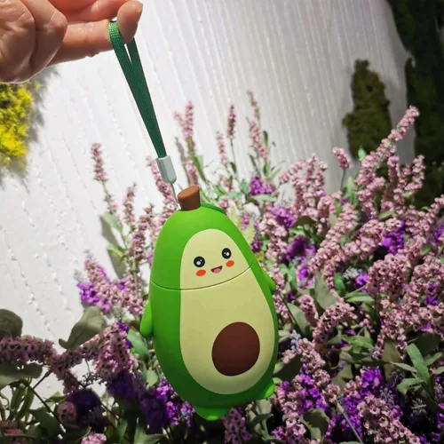 Vista 7 de RiToEasysports Botella de agua de aguacate, vidrio de aguacate de dibujos animados, doble capa, linda taza de agua portátil para niña, regalos