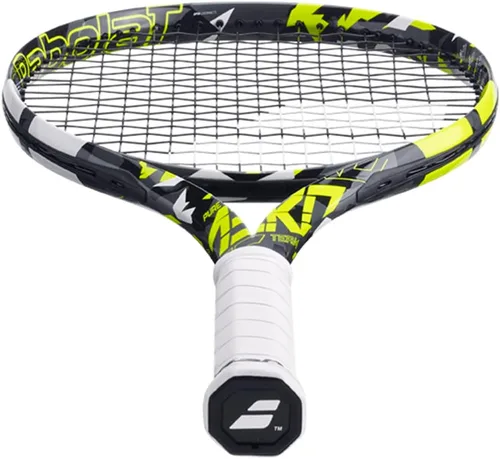 Vista 4 de Babolat Raqueta de tenis Pure Aero Team (7ª generación) ensartada con intestino Syn de 0.56 oz a tensión de rango medio