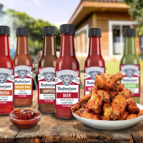Vista 4 de Marketplace Brands - Colección Budweiser Hot Sauce 7 CT. 3fl oz/ea