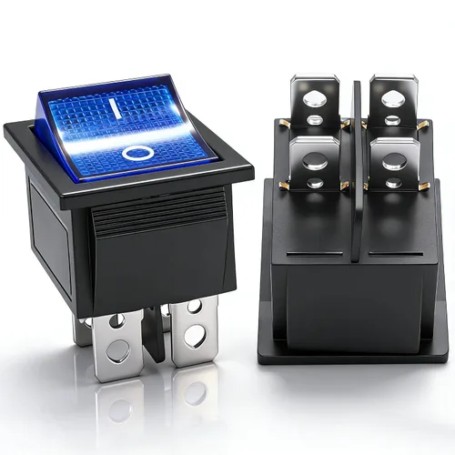Vista 26 de Twidec /6 interruptores basculantes de 12 V de encendido/apagado de barco CA 6A/250V 10A/125V SPST 2 pines 2 posiciones interruptor de palanca