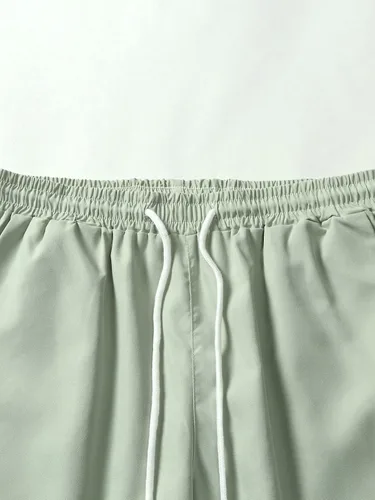 Vista 4 de SHENHE Conjunto de camisa y pantalones cortos de manga corta con botones de 2 piezas para hombre