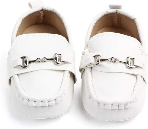 Vista 3 de QIETION Zapatos Oxford de piel sintética con suela suave, antideslizantes, para niños y niñas, para caminar