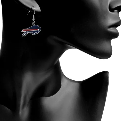 Vista 2 de NFL Siskiyou Sports - Pendientes colgantes de Buffalo Bills para mujer, color del equipo, talla única