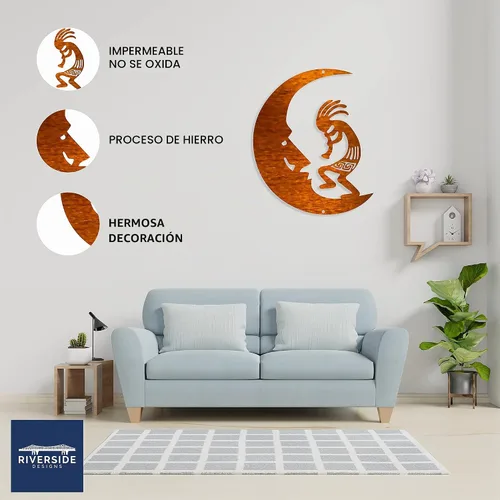Vista 2 de Riverside Designs Kokopelli - Arte de pared de acero para exteriores, resistente e impermeable, fabricado en Estados Unidos