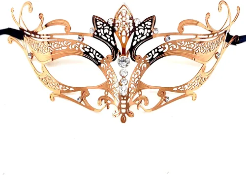 Vista 2 de STORM BUY Máscara veneciana con diamantes de imitación brillantes para damasmujeresniñas, Halloween, cosplay, baile de graduación, fiesta de baile