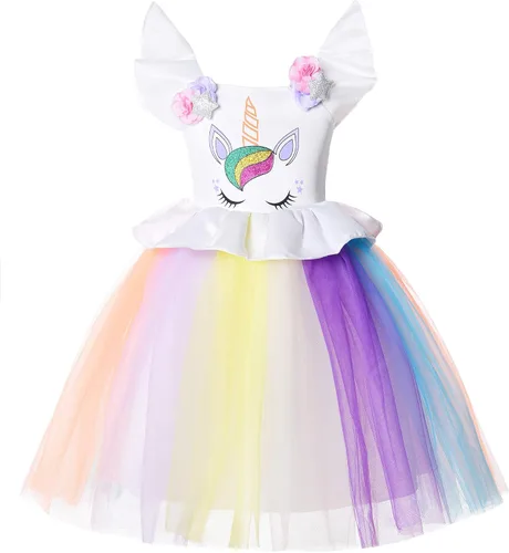 Vista 2 de JerrisApparel - Disfraz de unicornio para niña
