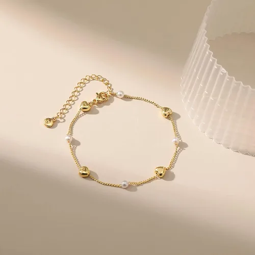 Vista 61 de Delicadas pulseras de oro para mujer, chapado en oro 18, ajustable, mal de ojo, mariposa, cuentas, perla, corazón, turquesa, hecha a mano para mujer