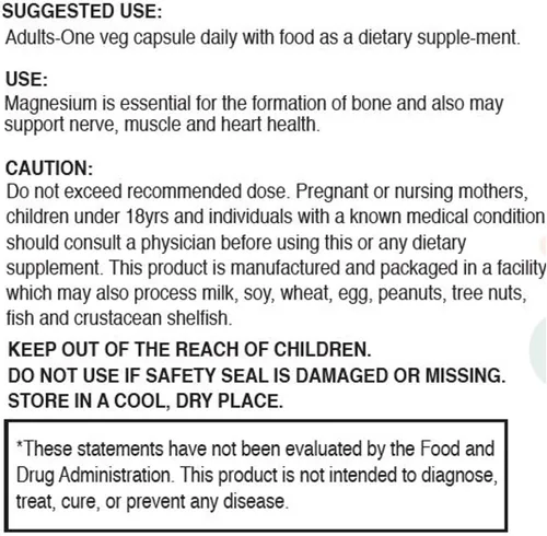 Vista 5 de H4U Cápsula de citrato de magnesio para músculo, nervio, hueso, soporte cardíaco, suplemento dietético, fórmula vegetariana, sin gluten, azúcar