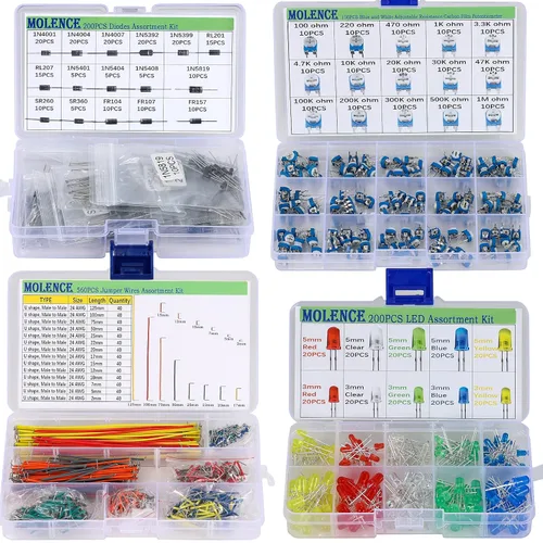 Vista 5 de 5162pcs DIY Electrónica Componentes Kit Surtido, Resistores, Inductores, Condensadores, LED, Triodo, ICS, Diodos, PCB, Potenciómetro, Cabecera