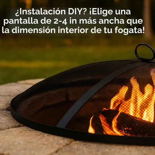 Vista 5 de Sunnydaze - Pantalla para hoguera de malla metálica de acero resistente