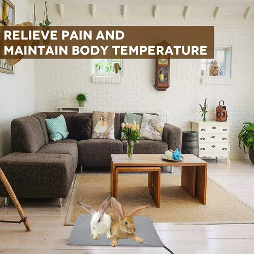 Vista 7 de Almohadilla térmica eléctrica para animales pequeños, tapete térmico para mascotas, control automático de temperatura, manta cálida de invierno